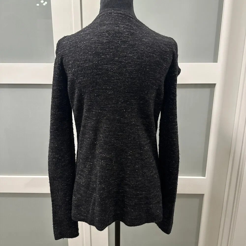 Current Elliott Cold Shoulder Knit Sweater Charcoal Black Long Sleeve Top - 0 XS